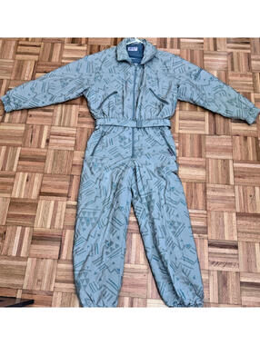 Foelser Women Ski Suit. Austrian, Vintage Size 54 (2XL-3XL). Geometric Blue
